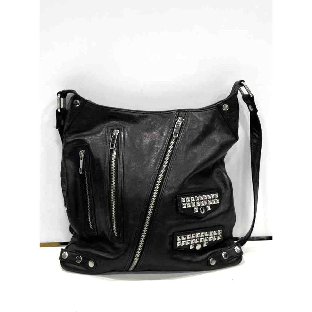Rebecca Minkoff Womens Black Leather Adjustable "Guitar" Strap Crossbody Bag